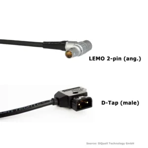 SiQuell-Powercable D-Tap (m.) - Lemo 2-pin (ang.)-SiQ.DTm.2.LE2a