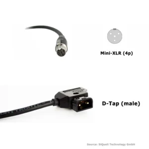 SiQuell-Powercable D-Tap (male) to TVLogic (Mini-XLR/4-pin)-SiQ.DTm.2.MXLR