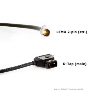 SiQuell-Powercable Lemo 2-pin (str.) - D-Tap (m.)-SiQ.DTm.2.LE2s