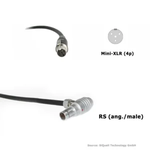 SiQuell-Powercable RS 3-pin (ang./male) to TVLogic (Mini-XLR/4-pin)-SiQ.RSma.2.MXLR