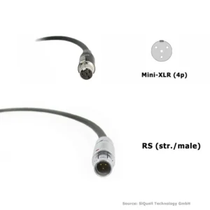 SiQuell-Powercable RS 3-pin (str./male) to TVLogic (Mini-XLR/4-pin)-SiQ.RSms.2.MXLR