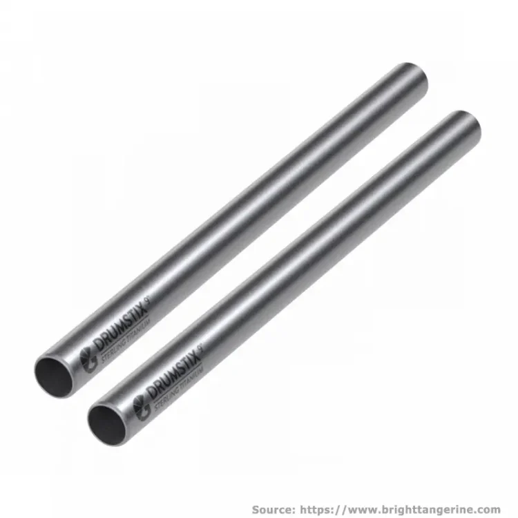 Bright Tangerine-Drumstix 15mm Titanium Support Rods - 9" Pair (22.8cm)-B1252.0011