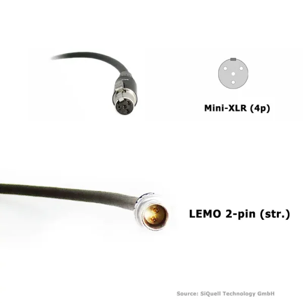 SiQuell-Powercable Lemo 2-pin (str.) to TVLogic (Mini-XLR/4-pin)-SiQ.LE2s.2.MXLR